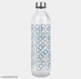 White glass water bottle 800ml with leakproof lid, ideal for smoothies, juices, and beverages. Big glass bottle for home or office use