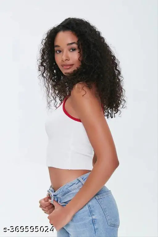 Cherry ribbed cotton sleeveless top, cute GenZ design, limited edition, Indian fashion wear