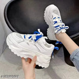 Lightweight mesh and PU casual shoes for women, extra cushioned lace-up style - ideal for bellies