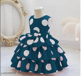 Teal printed floral dress, lightweight satin with full sleeves, perfect for kids events & holidays
