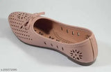 Baby Pink synthetic leather lasercut flat shoes, stylish and comfortable for formal or casual wear