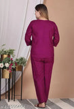 Printed rayon nightsuit for women, comfortable and stylish sleepwear
