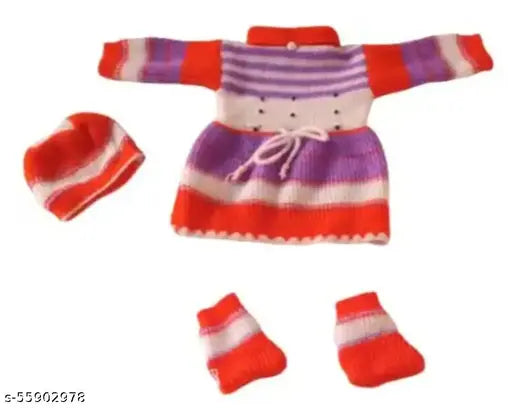 Wool striped sweater for babies, 0-6 Months, Indian made