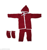 Woolen Flawsome Stylus Boys Sweatshirt Set - includes hoodie and booties for 0-6 Months & 6-12 Months sizes, keeping baby warm and stylish
