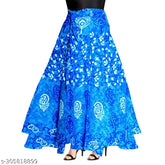 Pure cotton Jaipuri print flared ethnic skirt, vibrant Indian design on display