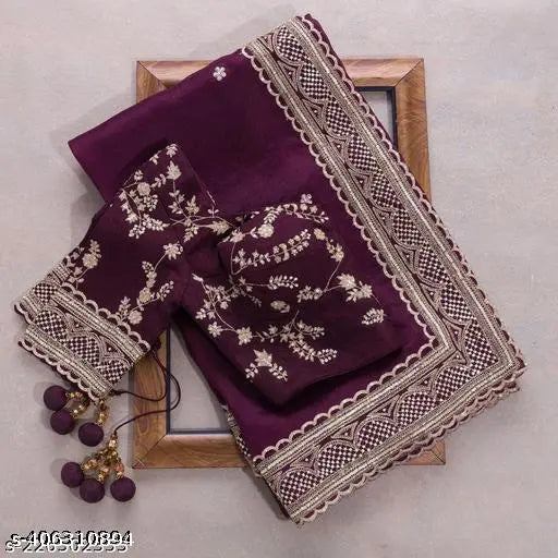 Embroidered Georgette Sequin Work Saree - Kashvis Voguish, India