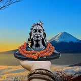 Adyogi Ji Rudraksha Mala, resin mala for car dashboard and home decor (9cm x 9cm x 7cm), brings spiritual positivity to your daily life. Miniature version of the 112-feet Adiyogi statue from Isha Yoga Centre, Coimbatore, India