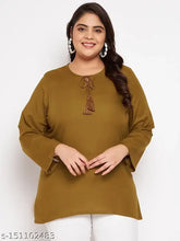 Vinaan Plus Size Solid Rayon Top, stylish and comfortable women's western wear in XL-5XL
