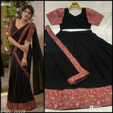 Trending South Collection Faux Georgette Lehenga-Dhavani Set, free size in solid color, 3-color blouse up to XXXL, Indian made