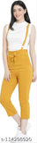 Mustard cotton blend sleeveless dungaree dress for women, high-quality Indian-made fashion