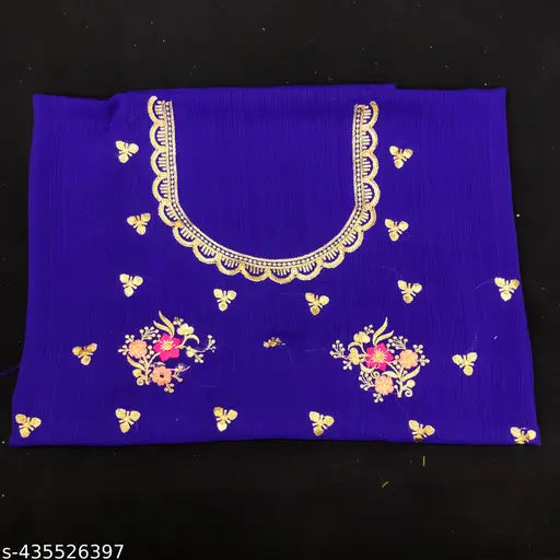 Georgette embroidered saree with matching running blouse, intricate zari pattern, beautiful party wear for women, India