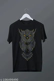 Cotton owl print men's t-shirt, short sleeves, available in S-XXXL. On model wearing XL size