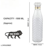 Durable unbreakable water bottles set - 3 clear 1000ml plastic bottles for office, sports, gym, yoga, travel, school - leak-free and BPA-free