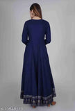 Rayon embroidered anarkali gown with three-quarter sleeves, Indian traditional party dress for women in various sizes