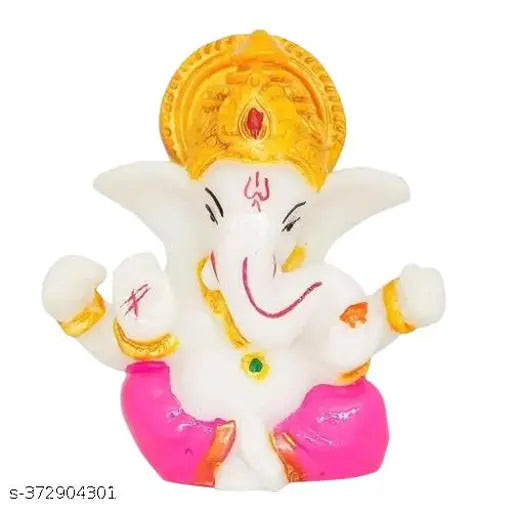 Multicolor polyresin eco-friendly Lord Ganesha figurine, intricately crafted for home decoration (7x7x5 cm)