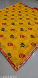 Yellow Georgette Matka design Peacock Stripe Saree - Trending festival wear, free size, 5.3m length