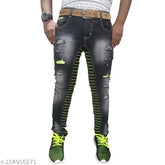 Stylish cotton blend dyed/washed men's jeans for everyday life. Comfortable fit with front and back pockets, ideal for casual wear (size 28/30/32/34, made in India)