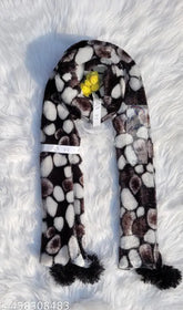 Tortoise animal print polyester shawl/scarf, free size (27x70 inches), perfect for winter wear