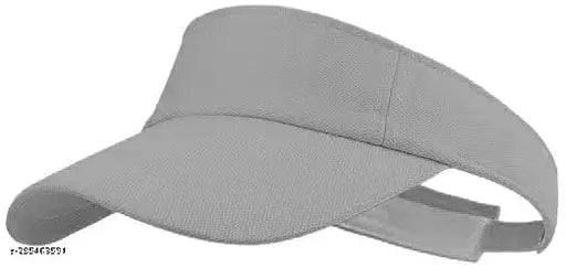 Grey cotton unisex adjustable sun visor cap with UV protection and anti-sweat panel liner, perfect accessory for sports and outdoor activities
