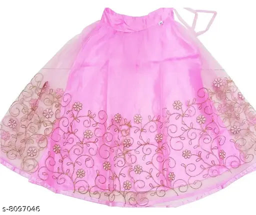 Attractive net lehenga choli with long sleeves, embellished party wear for girls aged 3-4 years, Indian embroidered net fabric