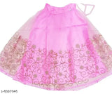 Attractive net lehenga choli with long sleeves, embellished party wear for girls aged 3-4 years, Indian embroidered net fabric