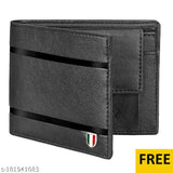 Black panther faux leather wallet, 5-compartment design, free card holder included
