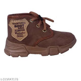 Brown canvas casual shoes for kids, lace-up design, comfortable sole with Eva material, ideal for various occasions like parties or weddings