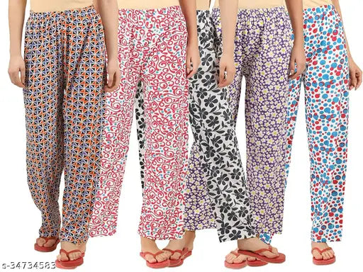 Multi-colored cotton maxi pajama set, prints may vary, perfect for sleep & relaxation