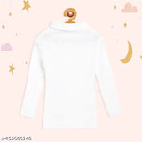 Soft cotton high neck sweater combo for kids in pink, white, black - ideal for winter months