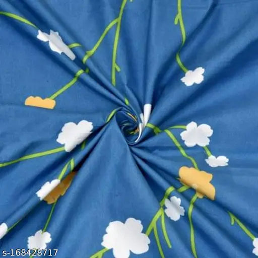 Glace Cotton, floral print, fitted king-size bedsheet & 2 pillow covers. Ideal for adults in summer seasons. Made in India." (105 characters)