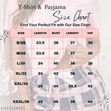 Women's printed polyester night suit set, short sleeves, comfortable T-Shirt & pyjama for women & girls