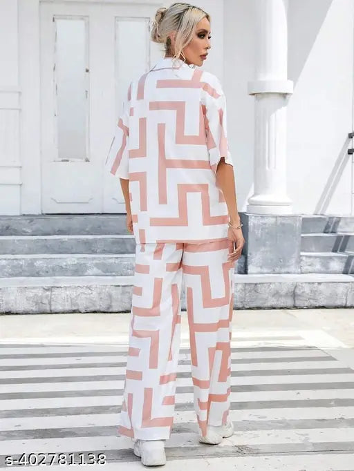 Classy Lycra jumpsuit for women, checked pattern, short sleeves. Available in sizes S-XL