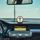 Handcrafted wooden Jesus Christ dashboard idol & Holy Cross combo showpiece, ideal for car interior decor and gifting. Indian origin." (106 characters)