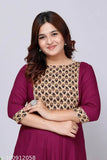 Viscose Rayon Anarkali Kurta for Women, versatile for party, festive, casual wear, solid design" (103 characters)