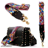 Multicolor canvas adjustable length guitar-style handbag strap for crossbody or sling bag, perfect for various styles and bags with side buckle, Indian origin