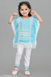 Embroidered cotton blend kaftan for kids aged 9-24 months, originating from India
