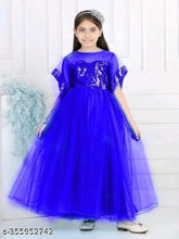 Embellished net fancy girls gown/dress, short sleeves, size 3-4 years, India origin