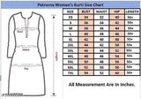 Classic Georgette gown, long sleeves with Chikankari pattern, India-made women's formal wear