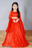 Embellished net lehenga set for kids, ages 2-15 years, Indian traditional wear