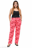 Relaxed fit women's cotton printed pyjama track pants set of 2 (maxi length, M-XXXL), perfect for daily wear and lounging