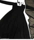 Georgette A-line Anarkali Kurta with Dupatta, long, sleeveless, western dress for women's parties and festivals. Ideal for picnics, outdoor events, or formal occasions. Made in India