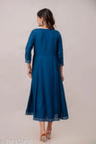 Rayon embroidered anarkali kurti, three-quarter sleeves, solid color. Women's size M (38 in bust), L (40 in bust), XL (42 in bust), XXL (44 in bust). New Indian brand SF Textile launch