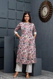 NFH floral print Aline kurti, cotton three-quarter sleeve, vibrant floral pattern, women's fashion, Indian craftsmanship