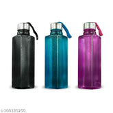 Square, unbreakable leak-proof plastic water bottles for school, home, gym, kitchen, and fridge liquid storage (multicolor, pack of 6)