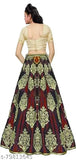 Maroon satin lehenga choli set with taffeta silk dupatta, embroidered and semi-stitched for 4-16 years, Indian traditional wear