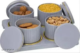 Bluish Grey plastic Dune Container Tray Set - 4, elevates home decor & food storage