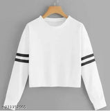 Premium women's solid cotton long sleeve T-shirt, 100% bio-washed for comfort, casual wear, made in India