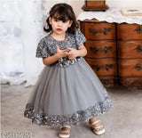 Embellished net jasmine frock for kids, super diamond mono cotton lining, perfect choice for parties from 12-7 years, India origin