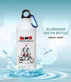 Personalised white aluminum sports sipper water bottle, customized with name, ideal for fitness enthusiasts or gift giving