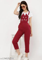 Maroon cat print jumpsuit (XXS-M), vibrant animal pattern on net fabric from India